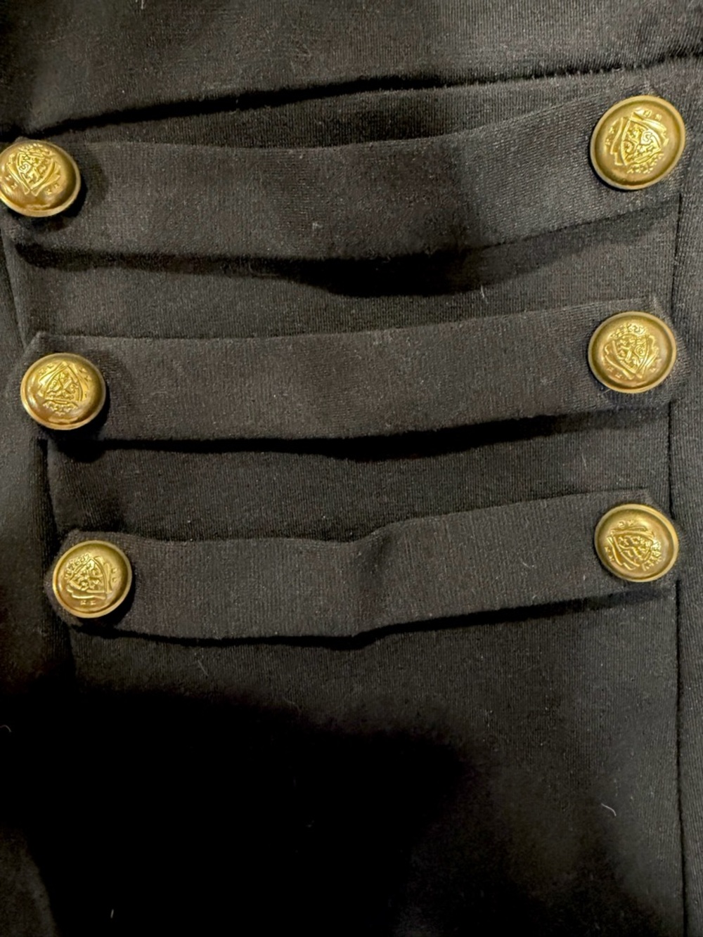 Ruby Rox Black Mini Dress with Gold Buttons - Picture 3 of 7